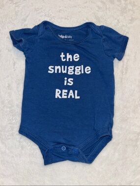 (3 for $10) Indigo Baby Royal Blue 'The Snuggle Is REAL' One-Piece bodysuit 0-3
